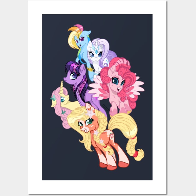 My Little Pony G5 Inspired Mane 6 Wall Art by SketchedCrow